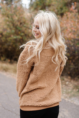 All Hail Sherpa Sweater In Camel