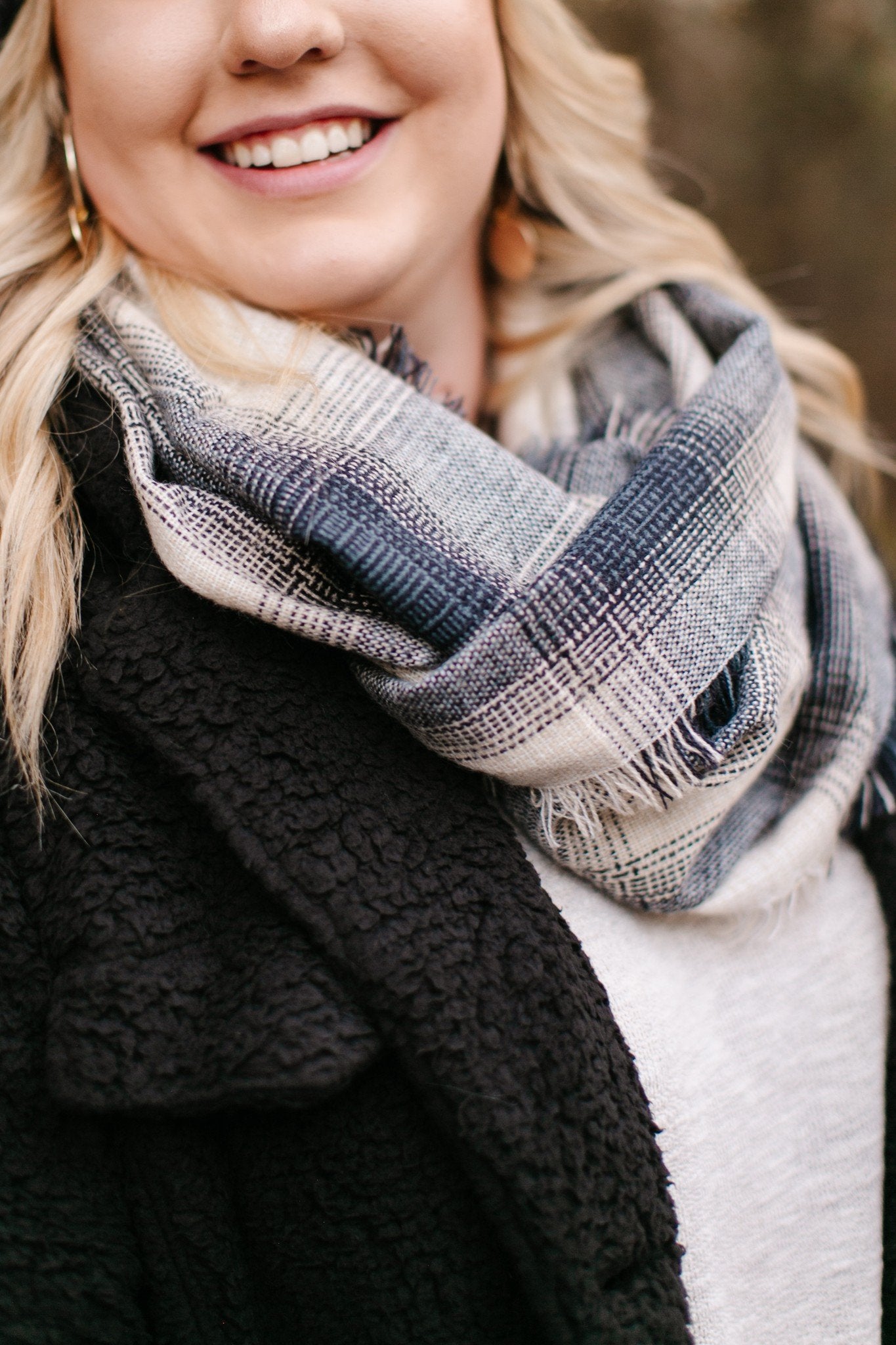 All Tied Up In You Wheat & Blue Infinity Scarf