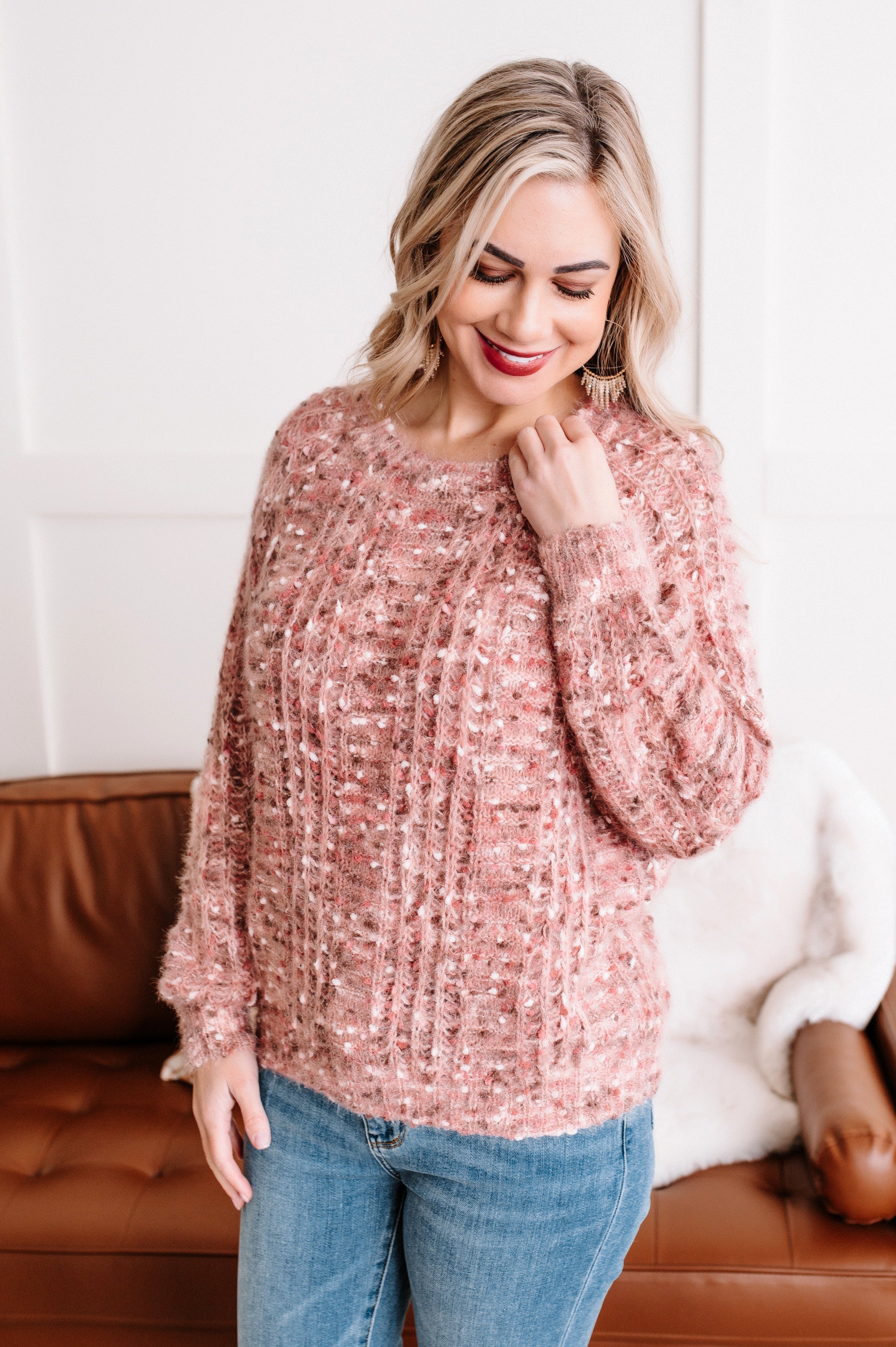 Better Together Sweater In Dusty Pink