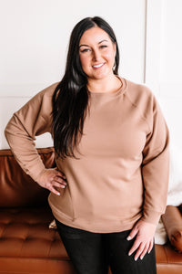 Pullover Sweatshirt With Front Pockets In Beige