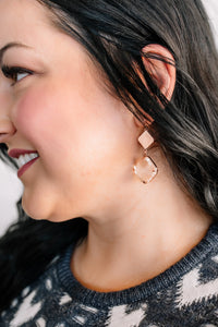 Glass Earrings In Rose Gold