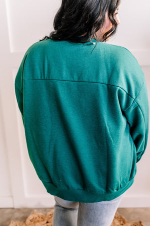 Fleece Sweatshirt In Emerald Green