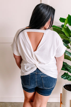 Twisted Knot Back Top In Ivory