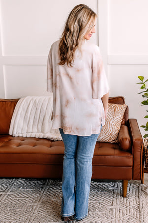Go With the Flow Top In Blushy Taupe