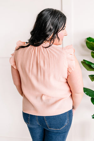 Stitch Point Crinkle Blouse In Peach