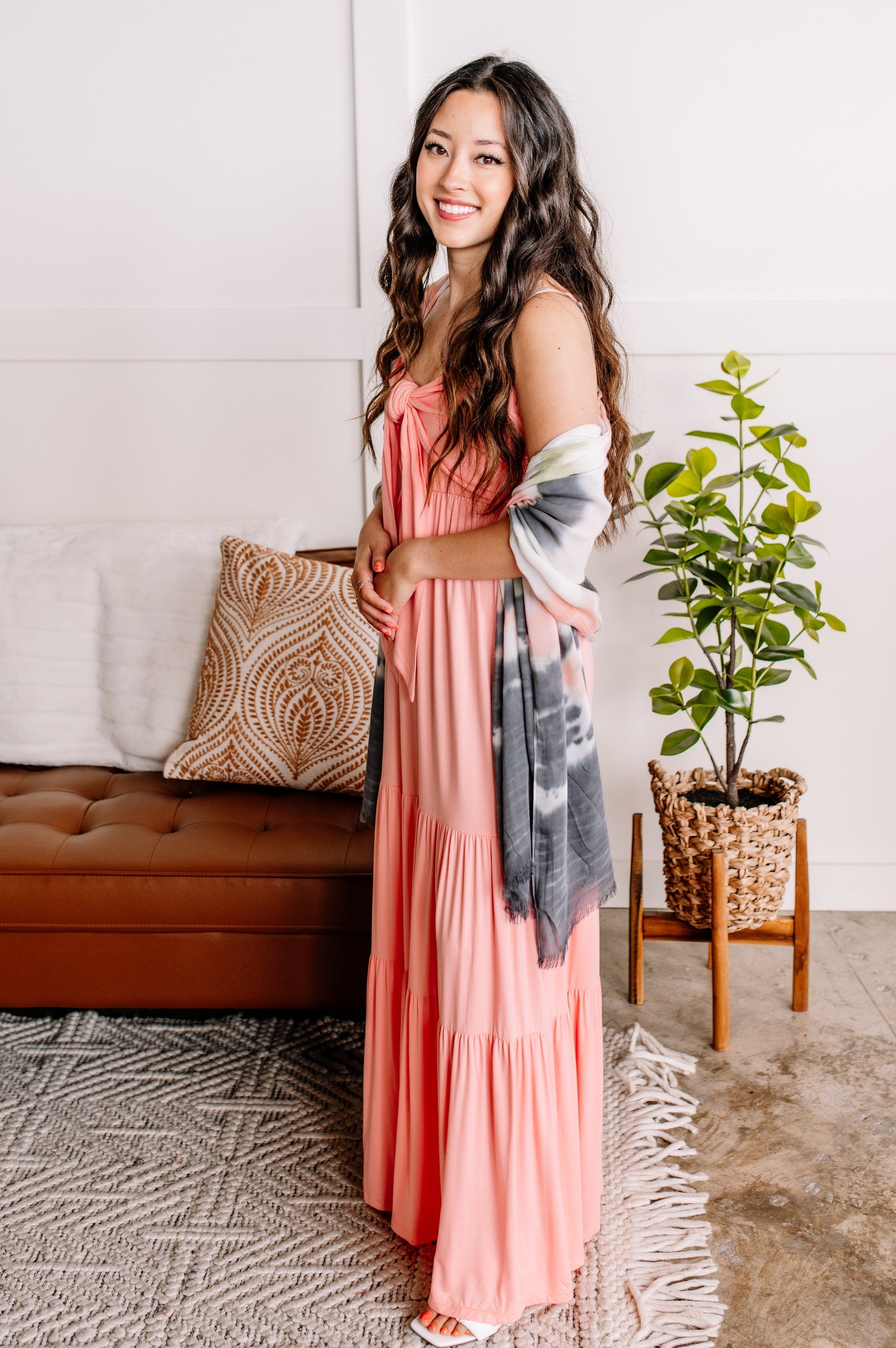 Tied Up In Knots Maxi Dress In Pink Carnation