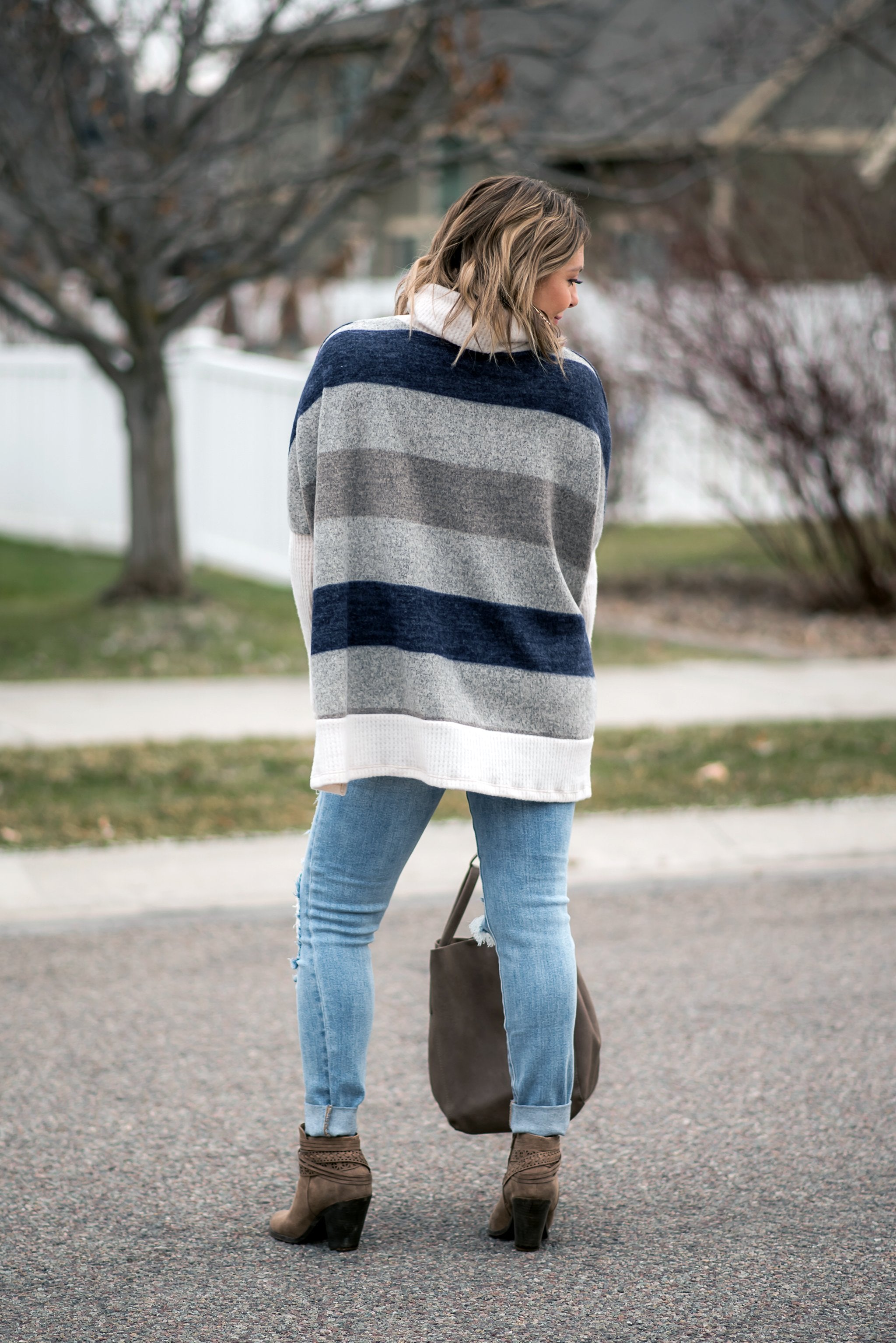 Artic Chill Sweater In Navy Stripes