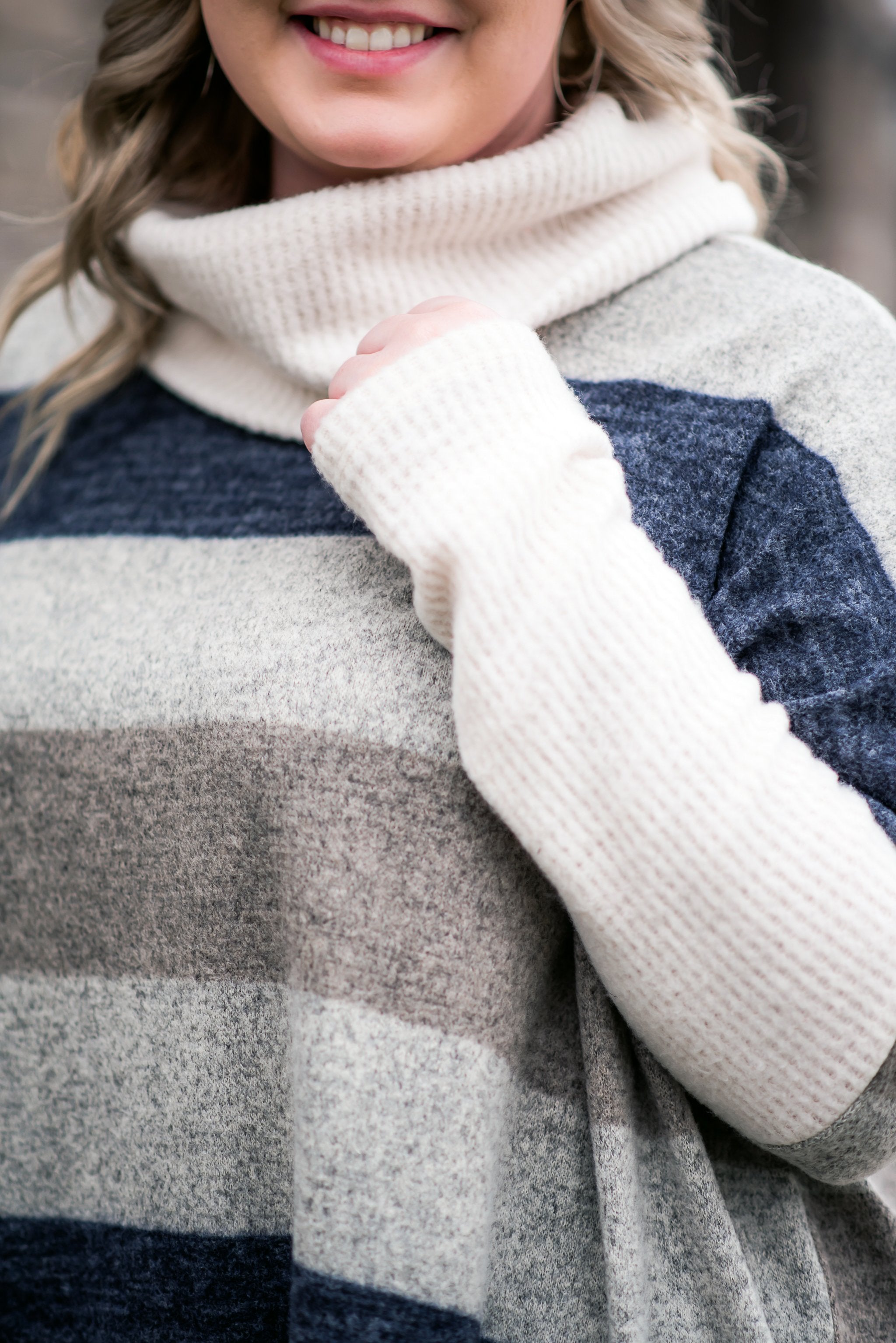 Artic Chill Sweater In Navy Stripes