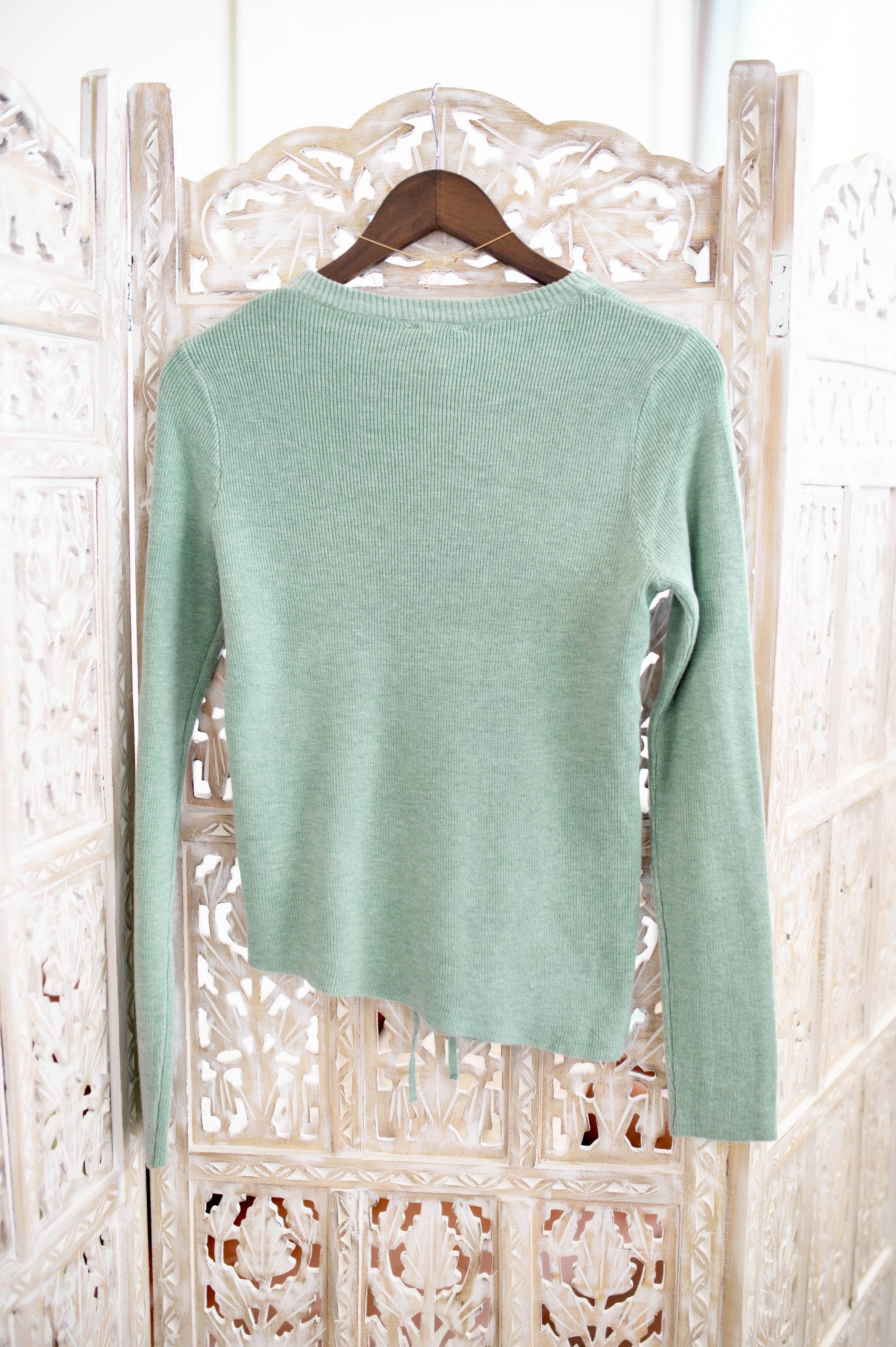 On Your Side Ruched Sweater In Sage