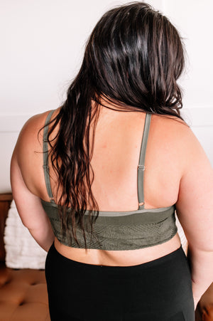 Hold Me Tight Bralette In Moss
