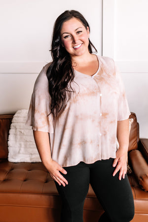 Go With the Flow Top In Blushy Taupe