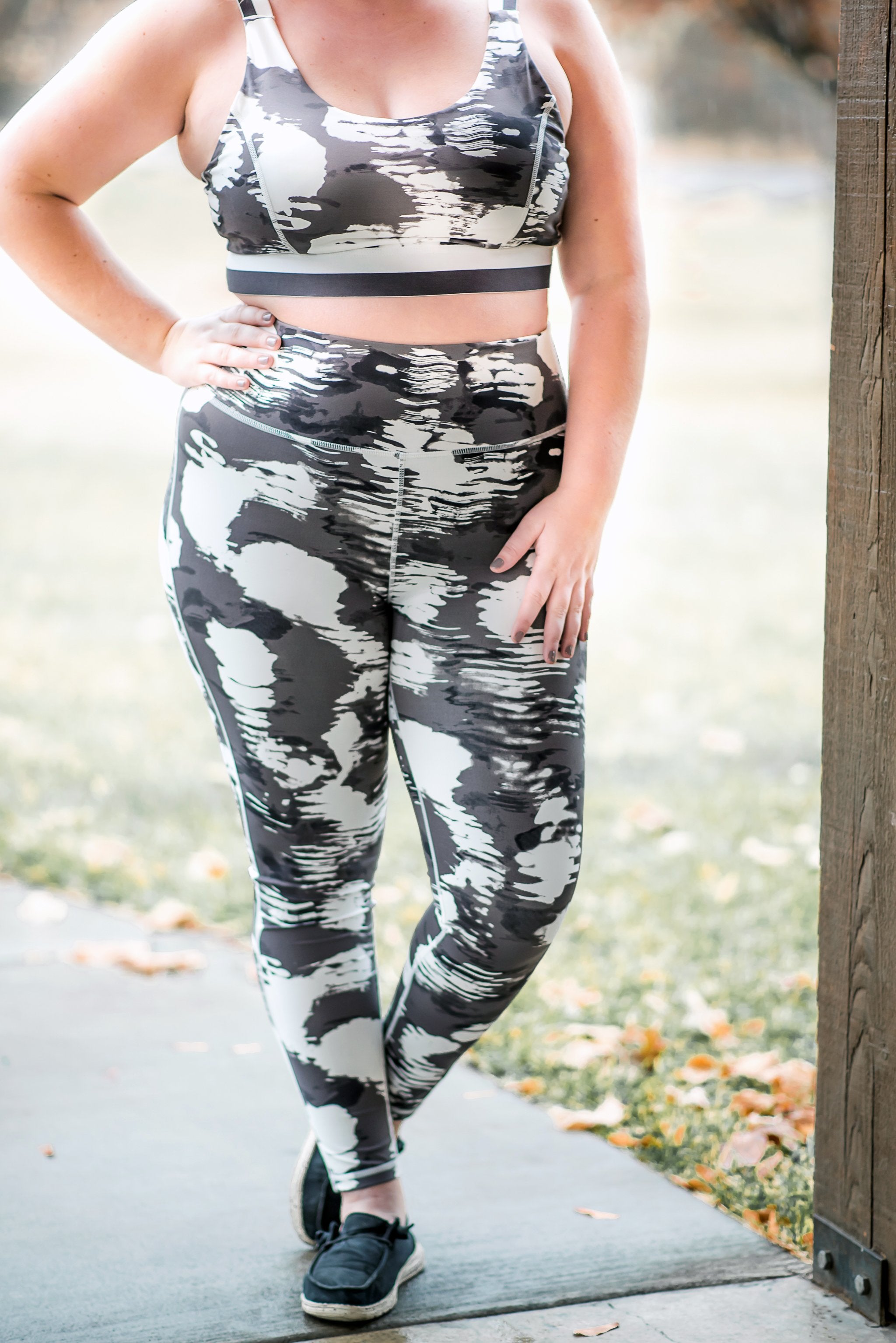 Strong To The Core In White Cloud Athletic Leggings