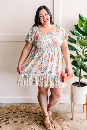 Tea Time Smocked Dress In Dainty Florals