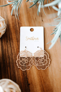 Pansy Floral Cut Out Earrings