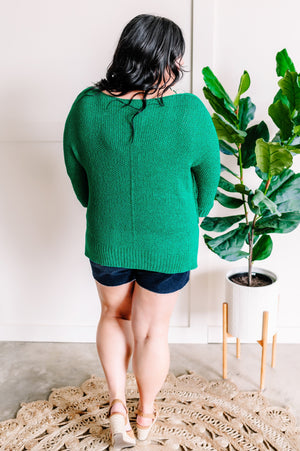 Knit Pullover Sweater In Spanish Green