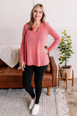 Seeing Coral Lightweight Knit Top