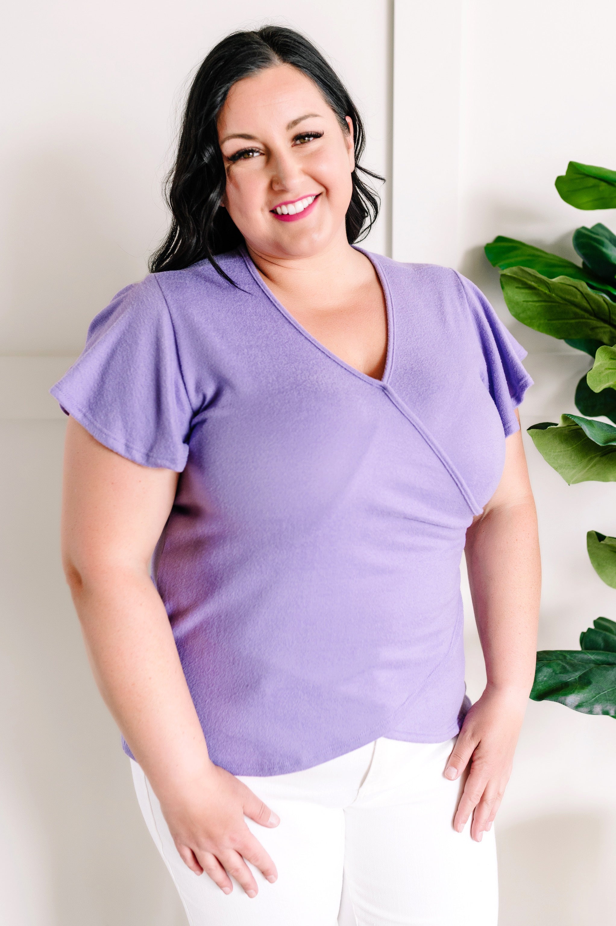 Surplice Front Top In Enchanted Lilac