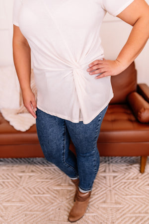In A Bind Twist Front Top In Cream