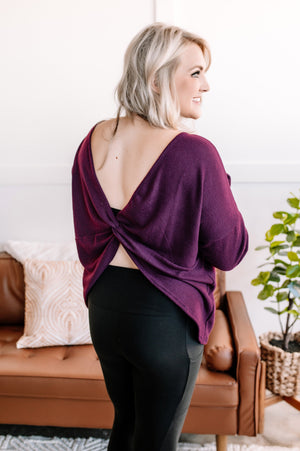 Twisted Words Twist Back Top In Lotus Blossom