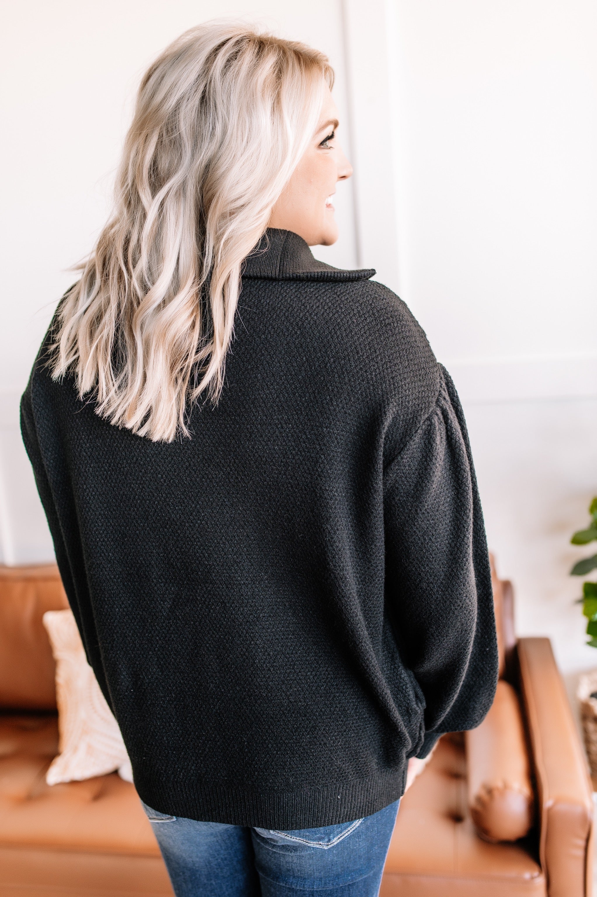 Zip On By Cable Knit Sweater In Nightfall