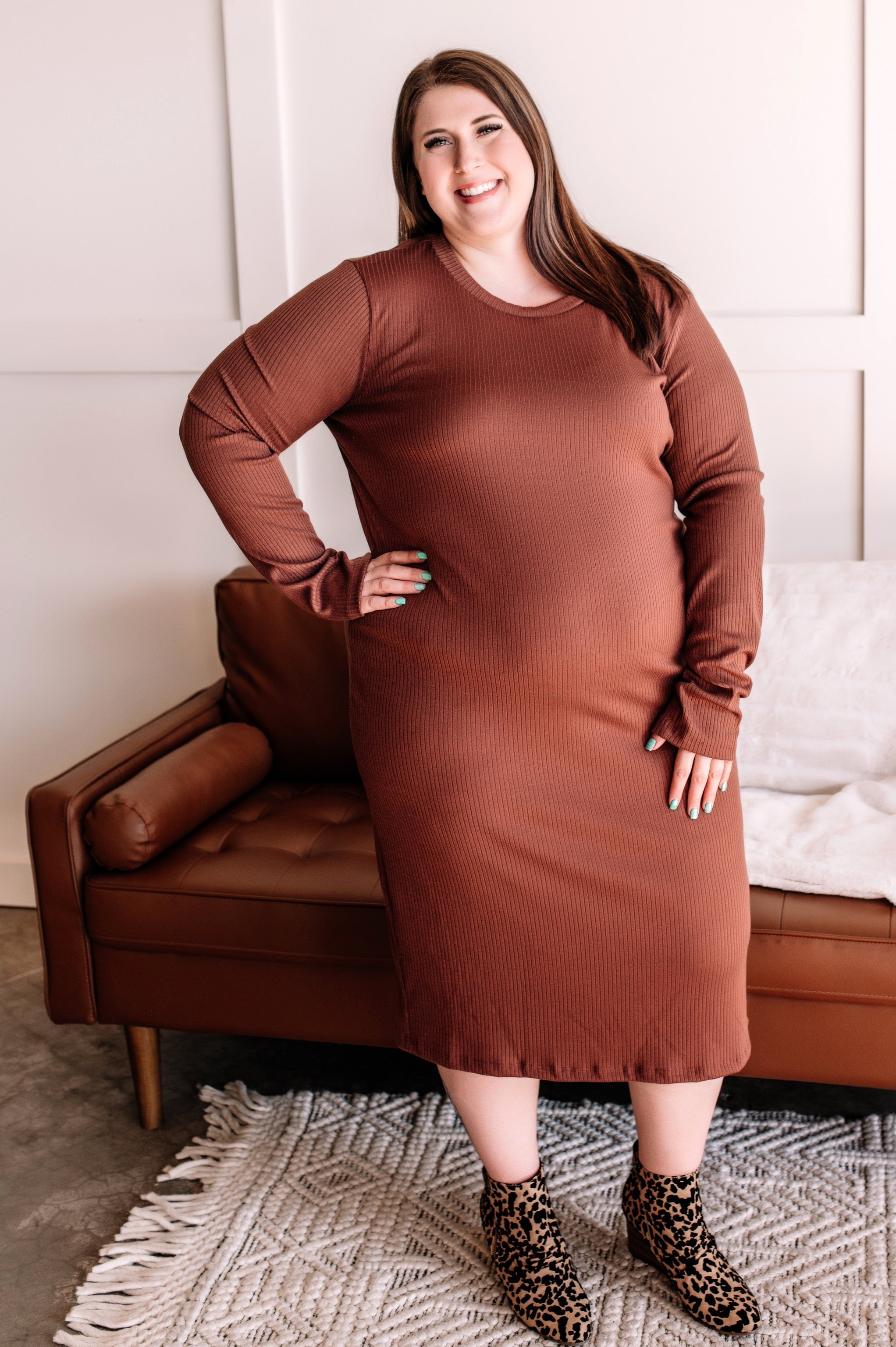 Bend And Snap Midi Dress In Toasted Almond