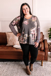 Floral To See You Contrasting Sleeves Top