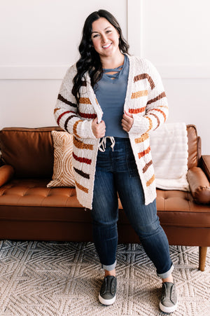 All The Feels Cardigan In Southwest Stripes