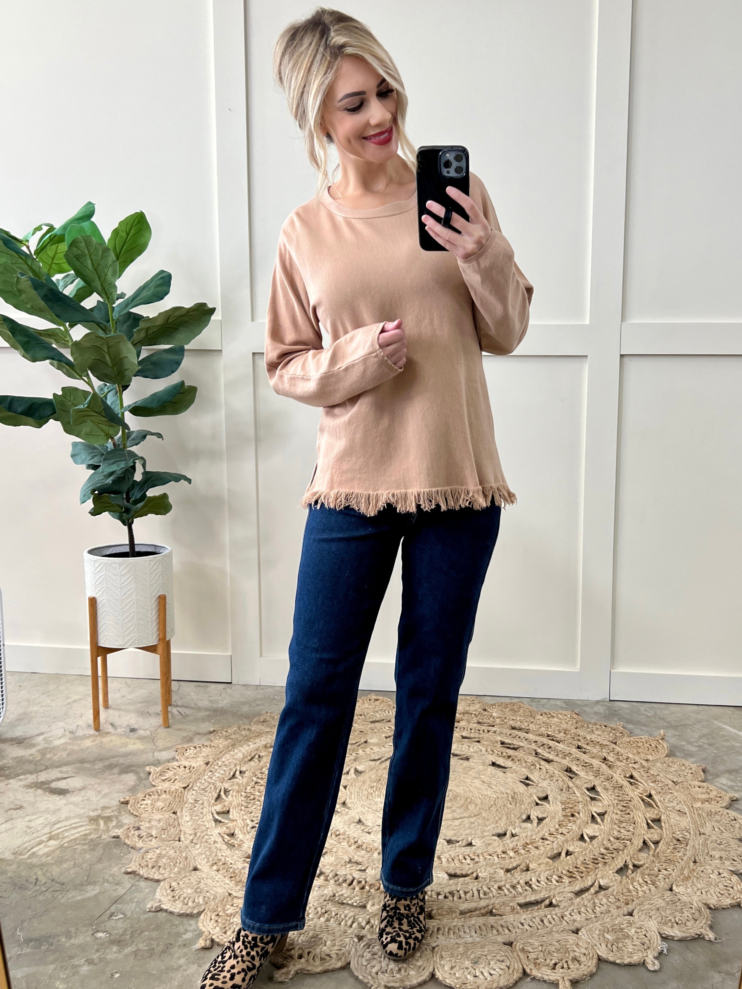 Join The Fray Sweater In Champagne Taupe
