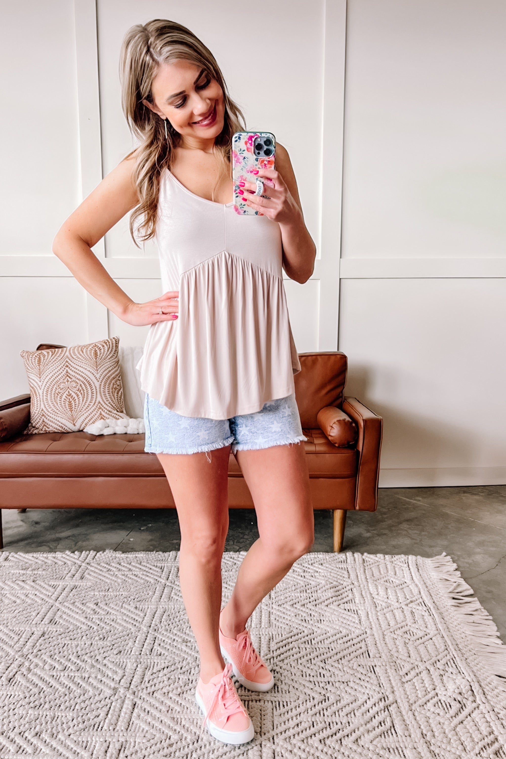 On The Hunt Babydoll Knit Top In Sand