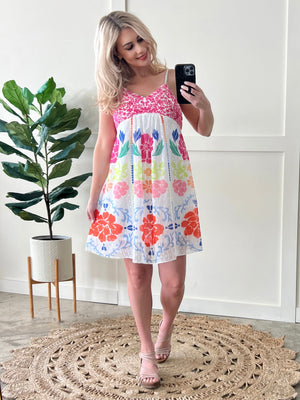 Savanna Jane Embroidered Dress In Bright Summer Days