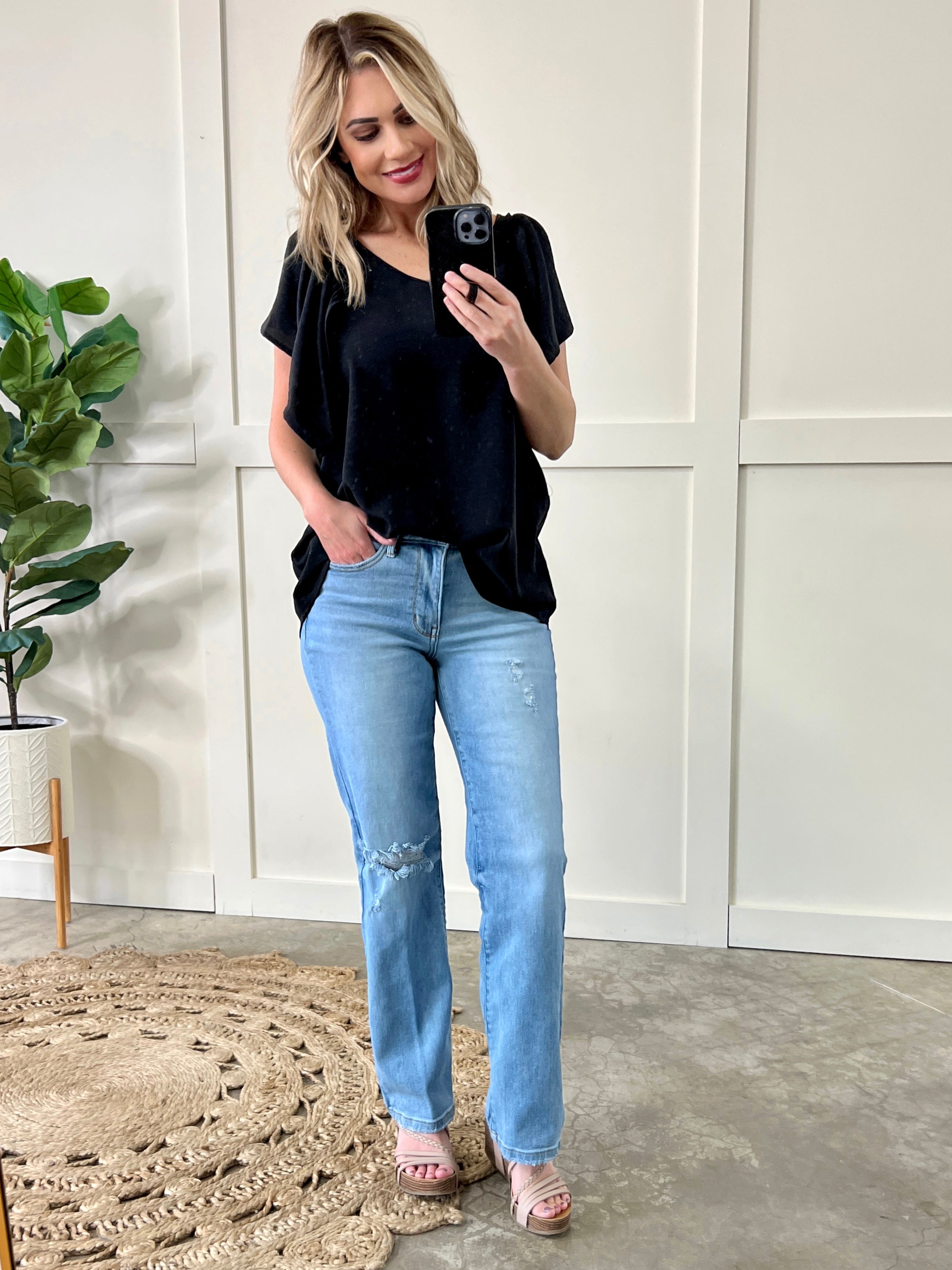 Straight Leg Dad Jeans By Judy Blue