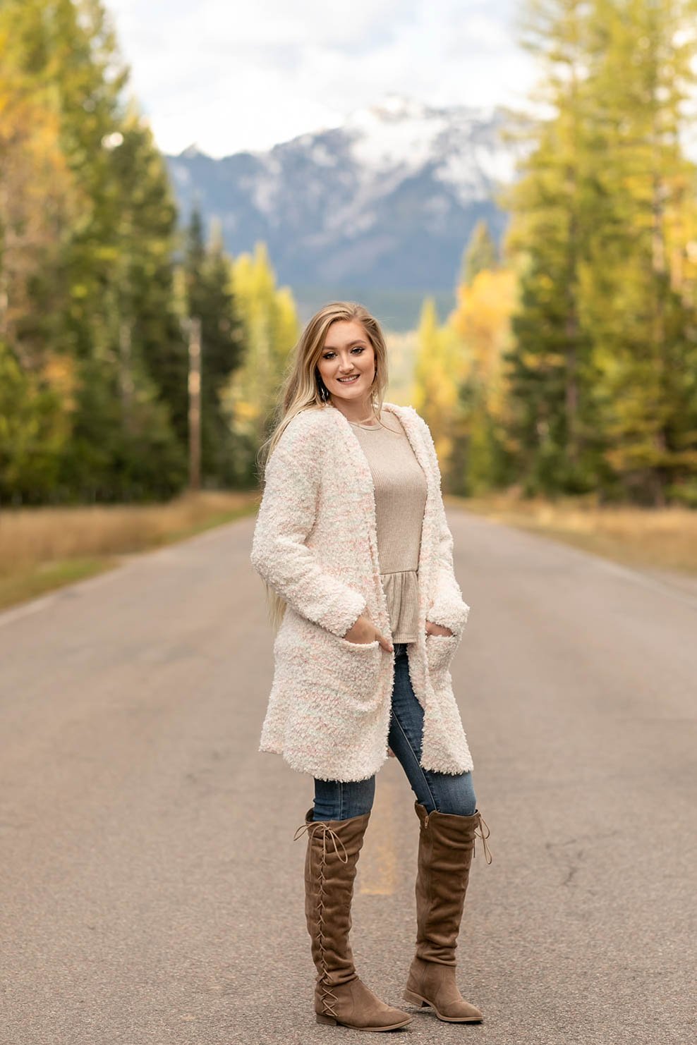 Snow In The Mountains Ivory Multi Cardigan