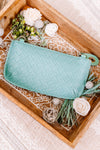 See You Soon Clutch In Sea Glass By Joy Susan