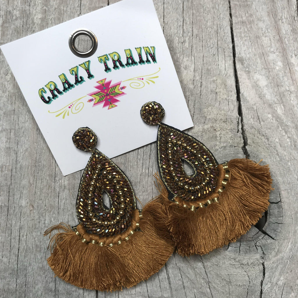 Crazy Train Beaded/Fringe Earrings