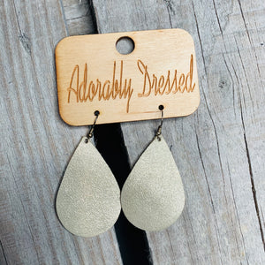 Champagne Shimmer Leather Earrings