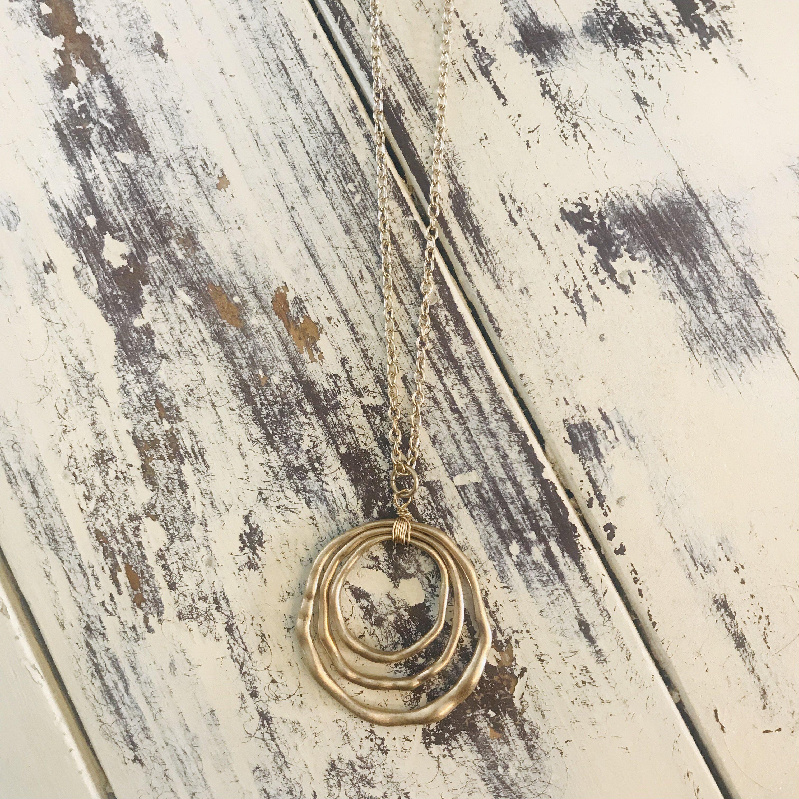 Layered Hammered Metal Necklace