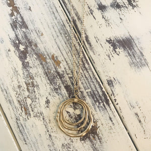 Layered Hammered Metal Necklace